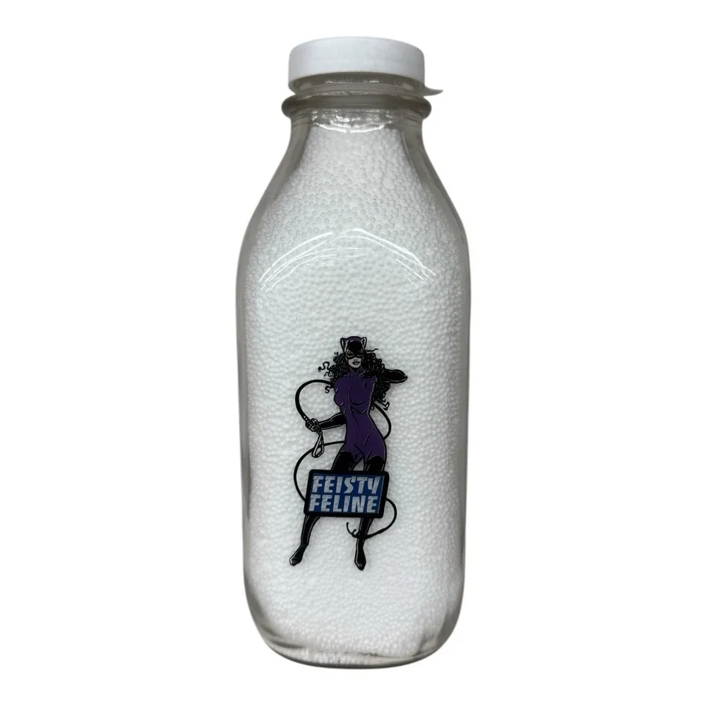 Catwoman Feisty Feline Quart Milk‎ Bottle 1999 DC Comics